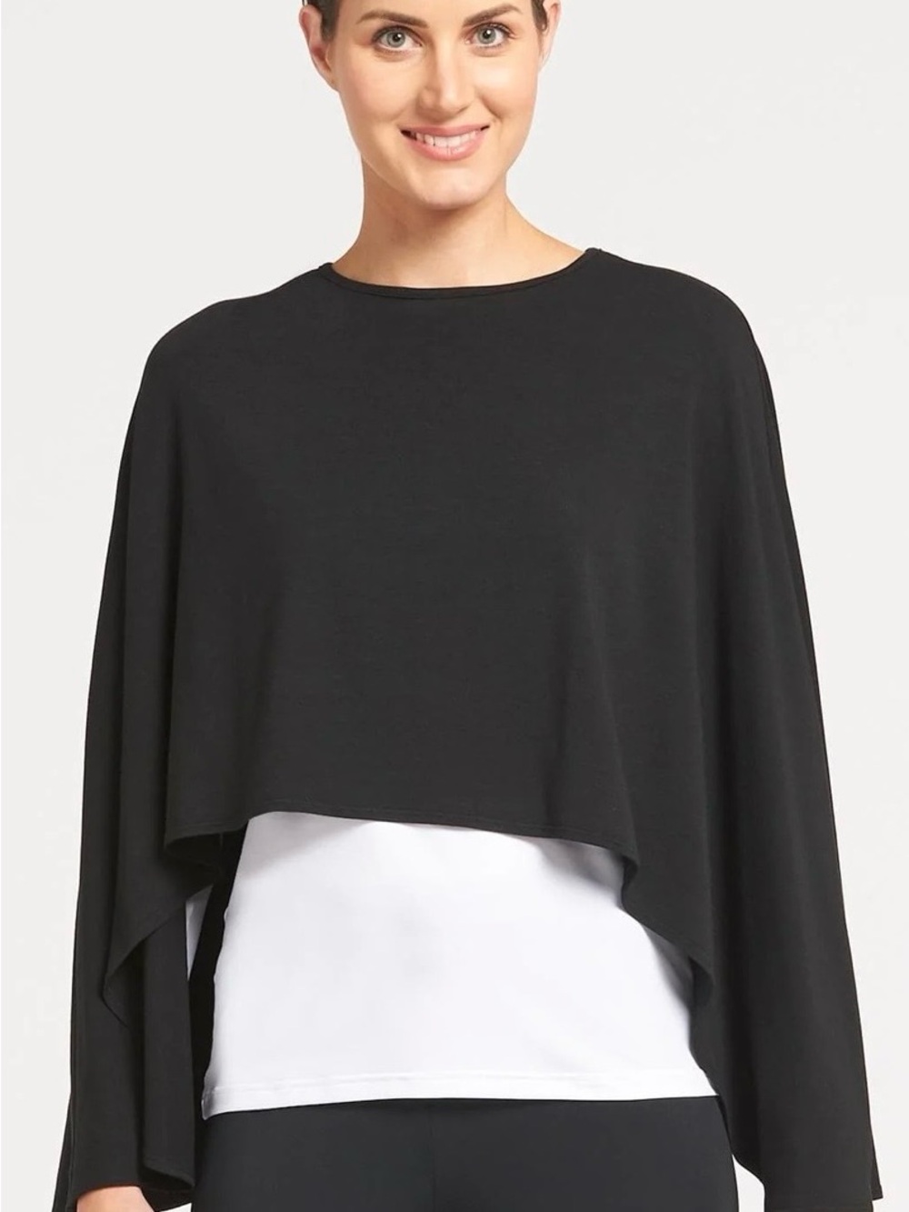 Solstice Black Draped Cropped Shrug Sun protection, UPF 50 +